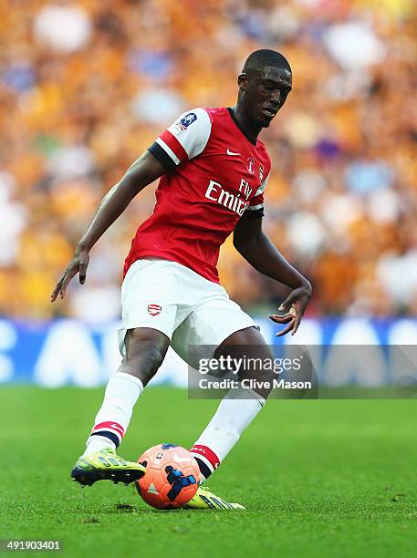 Yaya Sanogo of Arsenal in action during the FA Cup with Budweiser Final match between Arsenal and Hull City at Wembley Stadium on May 17, 2014 in...