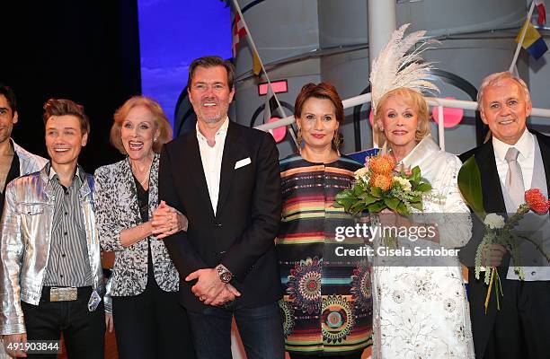 Alice Kessler, John Juergens, son of Udo Juergens and his sister Jenny Juergens, daughter of Udo Juergens and Ellen Kessler during the Munich...