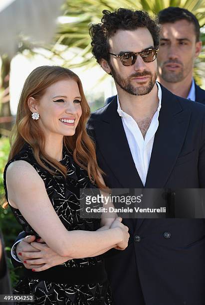 Actress Jessica Chastain and Gian Luca Passi De Preposulo attend "The Disappearance Of Eleanor Rigby" photocall at the 67th Annual Cannes Film...