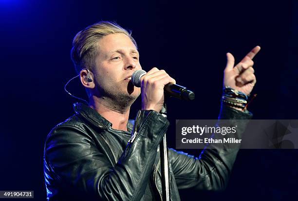 Singer Ryan Tedder of OneRepublic performs during Tiger Jam 2014 at the Mandalay Bay Events Center on May 17, 2014 in Las Vegas, Nevada.