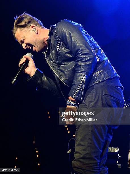 Singer Ryan Tedder of OneRepublic performs during Tiger Jam 2014 at the Mandalay Bay Events Center on May 17, 2014 in Las Vegas, Nevada.