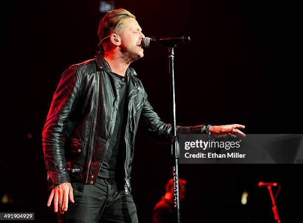 Singer Ryan Tedder of OneRepublic performs during Tiger Jam 2014 at the Mandalay Bay Events Center on May 17, 2014 in Las Vegas, Nevada.