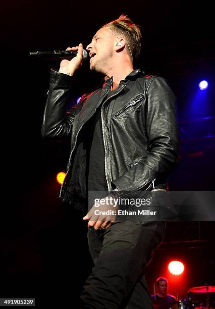 Singer Ryan Tedder of OneRepublic performs during Tiger Jam 2014 at the Mandalay Bay Events Center on May 17, 2014 in Las Vegas, Nevada.