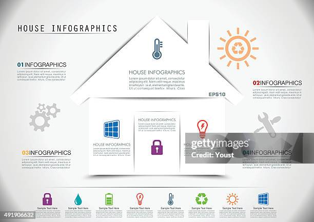 smart house infographics - soft focus stock illustrations