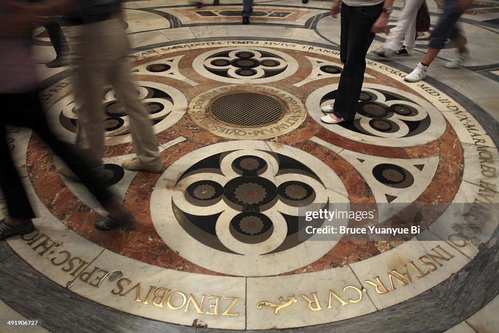 Marble floor inside of Florence Cathedral