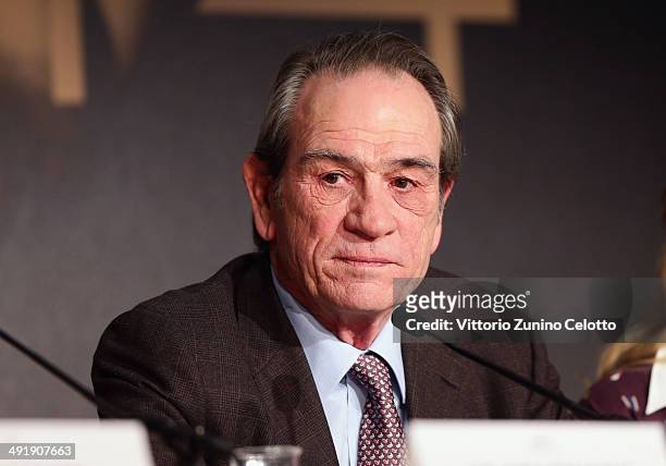 Tommy Lee Jones attends "The Homesman" press conference during the 67th Annual Cannes Film Festival on May 18, 2014 in Cannes, France.