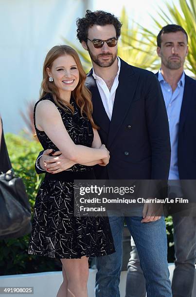 Actress Jessica Chastain and Gian Luca Passi De Preposulo attend "The Disappearance Of Eleanor Rigby" photocall at the 67th Annual Cannes Film...