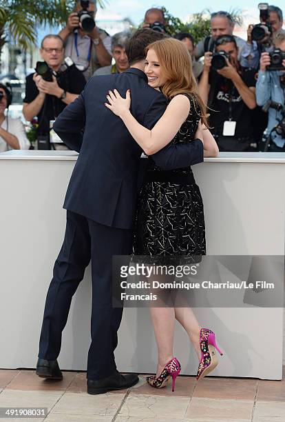 Actors Jessica Chastain and James McAvoy attend "The Disappearance Of Eleanor Rigby" photocall at the 67th Annual Cannes Film Festival on May 18,...