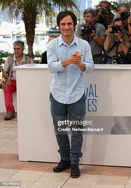 Actor Gael Garcia Bernal attends "The Disappearance of Eleanor Rigby" photocall at the 67th Annual Cannes Film Festival on May 18, 2014 in Cannes,...