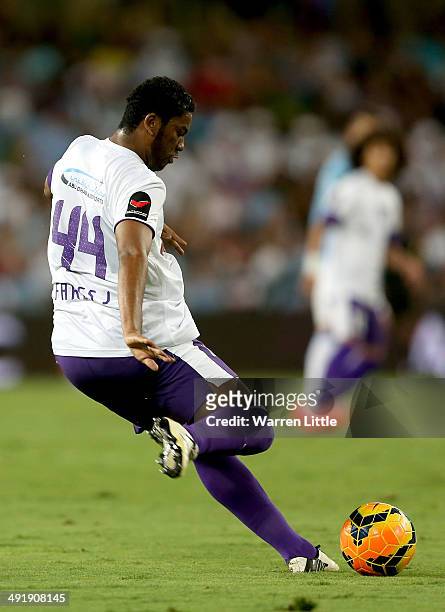 Fares Juma of Al Ain in action during the friendly match between Al Ain and Manchester City at Hazza bin Zayed Stadium on May 15, 2014 in Al Ain,...