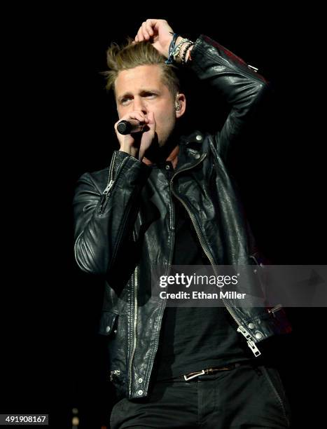 Singer Ryan Tedder of OneRepublic performs during Tiger Jam 2014 at the Mandalay Bay Events Center on May 17, 2014 in Las Vegas, Nevada.