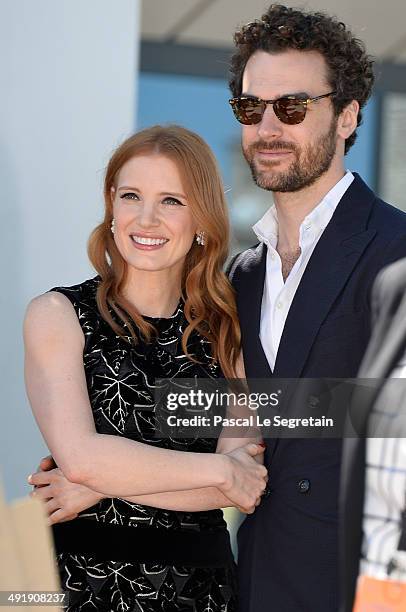 Actress Jessica Chastain with boyfriend Gian Luca Passi De Preposulo attend "The Homesman" photocall during the 67th Annual Cannes Film Festival on...