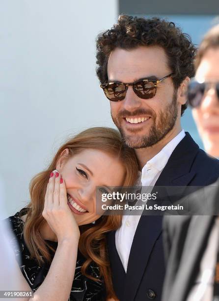 Actress Jessica Chastain with boyfriend Gian Luca Passi De Preposulo attend "The Homesman" photocall during the 67th Annual Cannes Film Festival on...