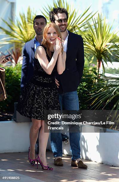 Actress Jessica Chastain and Gian Luca Passi De Preposulo attend "The Disappearance Of Eleanor Rigby" photocall at the 67th Annual Cannes Film...