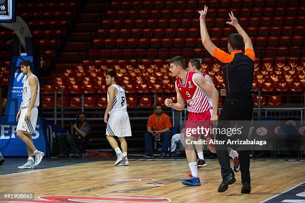 Vojislav Stojanovic, #9 of Crvena Zvezda TelekomcoBelgrade in action during the Nike International Junior Tournament game between Crvena Zvezda...