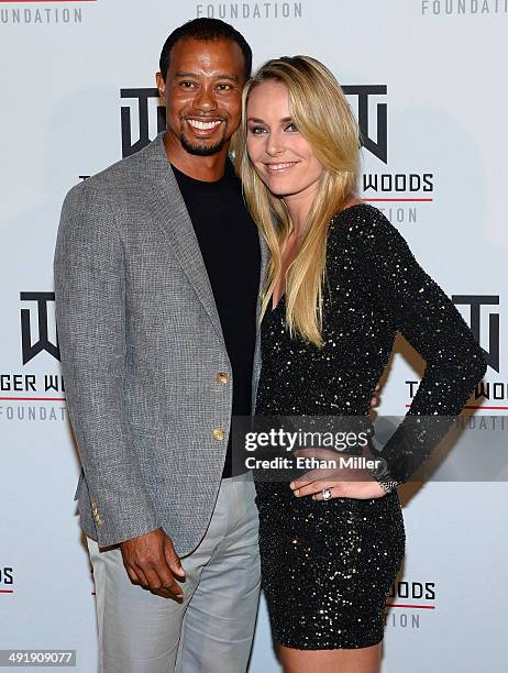 Golfer Tiger Woods and ski racer Lindsey Vonn attend Tiger Jam 2014 at the Mandalay Bay Events Center on May 17, 2014 in Las Vegas, Nevada.