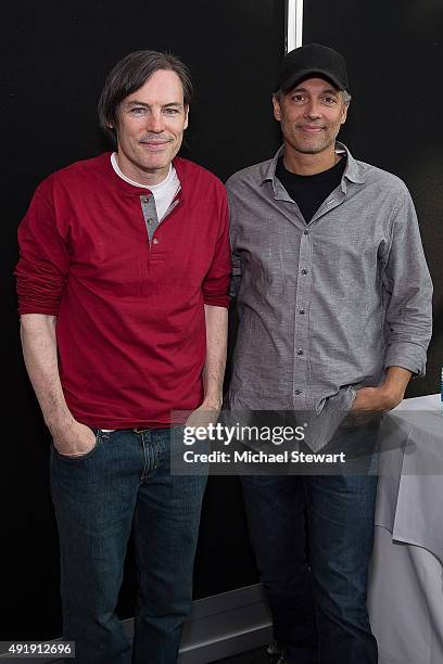Producers Hawk Ostby and Mark Fergus pose in the press room for "The Expanse" panel at New York Comic-Con Day 1 at The Jacob K. Javits Convention...