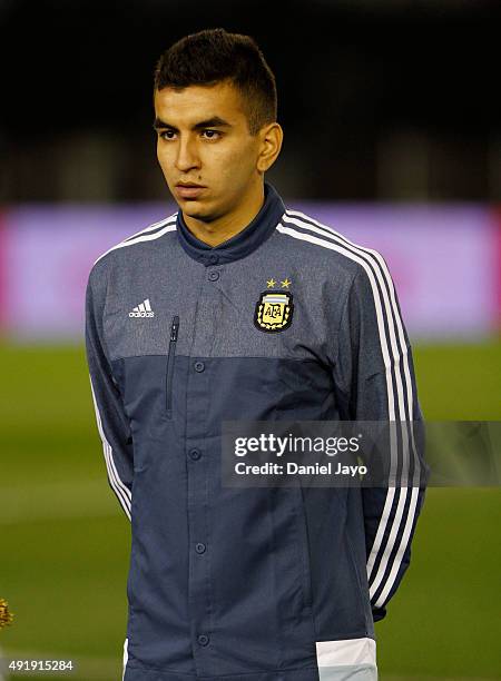 Angel Correa, of Argentina, before a match between Argentina and Ecuador as part of FIFA 2018 World Cup Qualifier at Monumental Antonio Vespucio...
