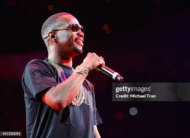 Juicy J performs onstage during the Power 106 FM Presents Powerhouse held at Honda Center on May 17, 2014 in Anaheim, California.