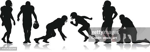 stockillustraties, clipart, cartoons en iconen met american football players - macho