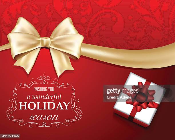 red christmas greeting - taking a bow stock illustrations