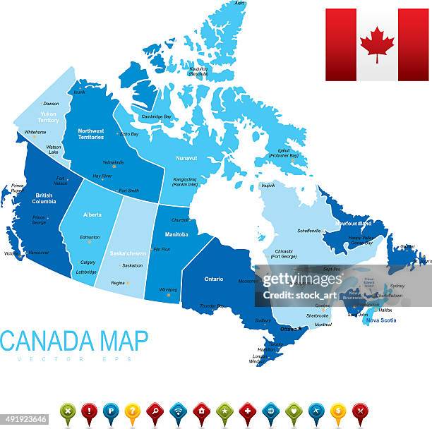 canada map - map of ontario canada stock illustrations