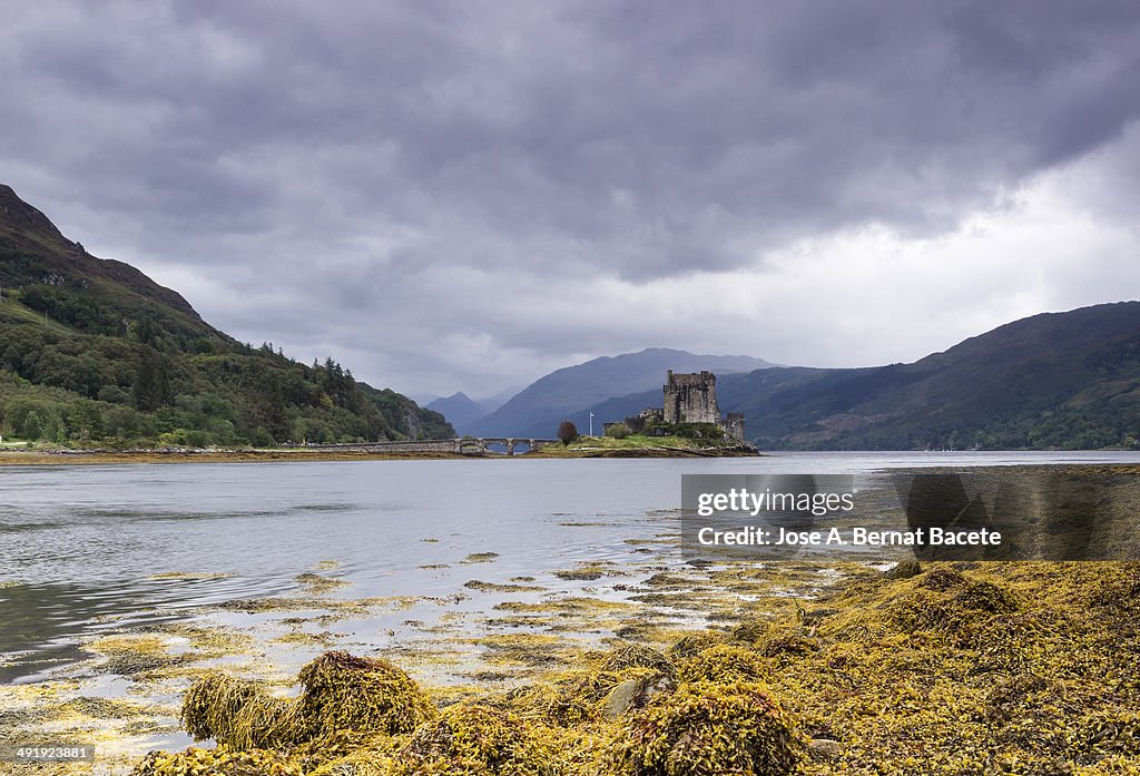 Loch Duich in the center Eileand Donan Castle