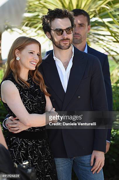 Actress Jessica Chastain and Gian Luca Passi De Preposulo attend "The Disappearance Of Eleanor Rigby" photocall at the 67th Annual Cannes Film...