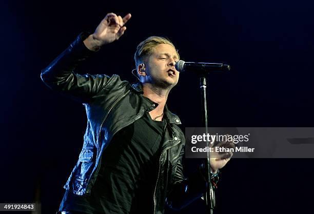 Singer Ryan Tedder of OneRepublic performs during Tiger Jam 2014 at the Mandalay Bay Events Center on May 17, 2014 in Las Vegas, Nevada.