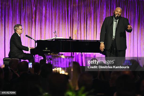 David Foster and Ruben Studdard perform onstage during the Global Lyme Alliance "Uniting for a Lyme-Free World" Inaugural Gala at Cipriani 42nd...