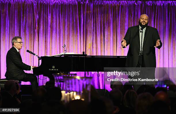 David Foster and Ruben Studdard perform onstage during the Global Lyme Alliance "Uniting for a Lyme-Free World" Inaugural Gala at Cipriani 42nd...