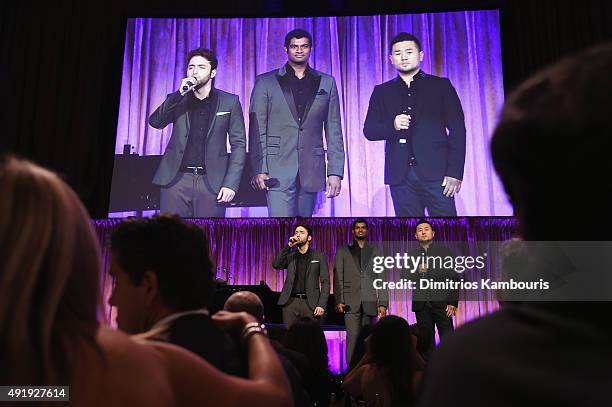 Josh Page, Sean Panikkar and Hana Ryu of Forte Trio perform onstage during the Global Lyme Alliance "Uniting for a Lyme-Free World" Inaugural Gala at...