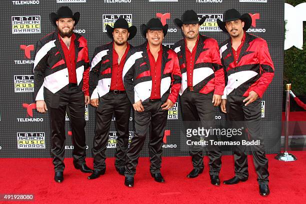 Musical band Maquinaria Nortena attends the Telemundo's Latin American Music Awards 2015 held at Dolby Theatre on October 8, 2015 in Hollywood,...