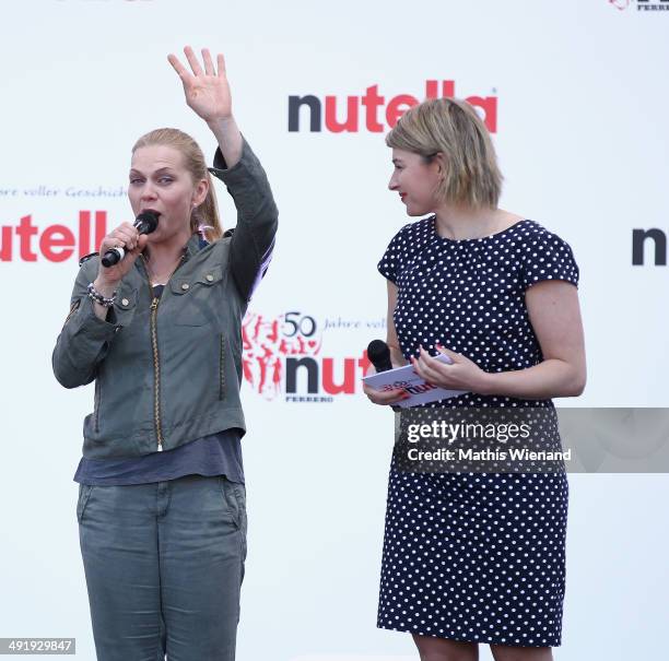 Anna Loos and Sabine Heinrich attend the 50 Year Anniversary Nutella Celebration at Westfalenpark on May 18, 2014 in Dortmund, Germany.