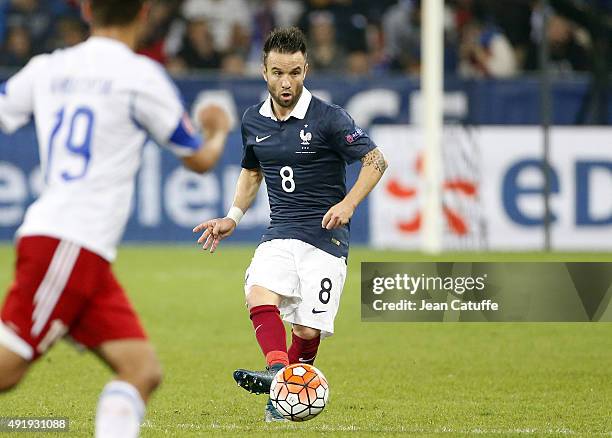 Mathieu Valbuena of France in action during the international friendly match between France and Armenia at Allianz Riviera stadium on October 8, 2015...