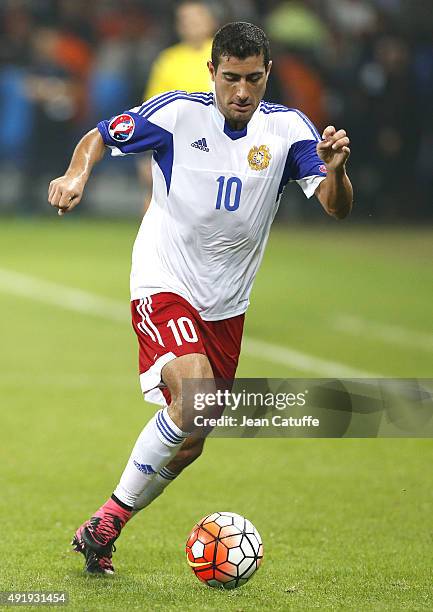 Gevorg Ghazaryan of Armenia in action during the international friendly match between France and Armenia at Allianz Riviera stadium on October 8,...