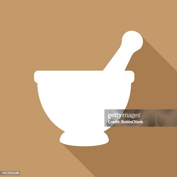 mortar and pestle icon - grinding stock illustrations