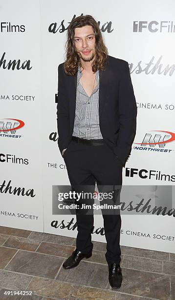 Actor Benedict Samuel attends the screening of IFC Films' Asthma hosted by The Cinema Society and Northwest at the The Roxy Hotel on October 8, 2015...