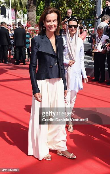 Jury members Carole Bouquet and Leila Hatami attend "The Wonders" Premiere at the 67th Annual Cannes Film Festival on May 18, 2014 in Cannes, France.