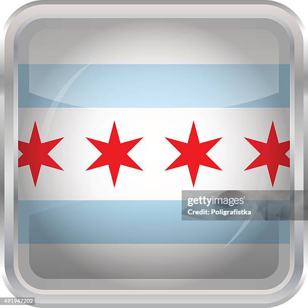flag chicago - chicago flag vector stock illustrations