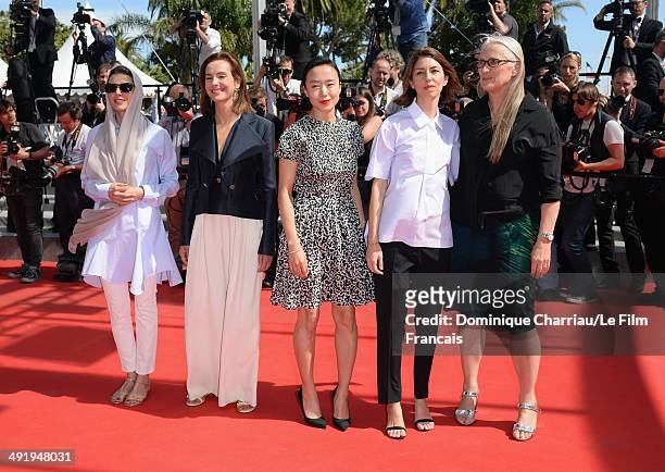 Jury members Leila Hatami, Carole Bouquet, Do-yeon Jeon,Sofia Coppola and Jury President Jane Campion attend "The Wonders" Premiere at the 67th...