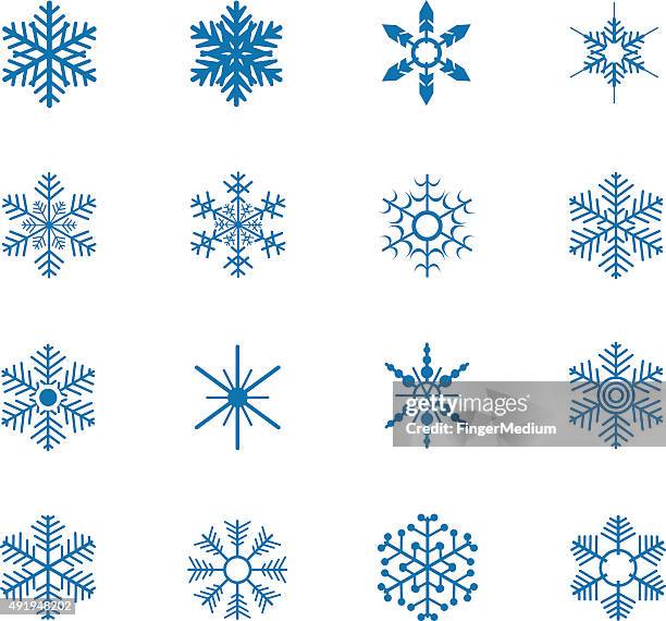 snowflake icons - freeze dried stock illustrations