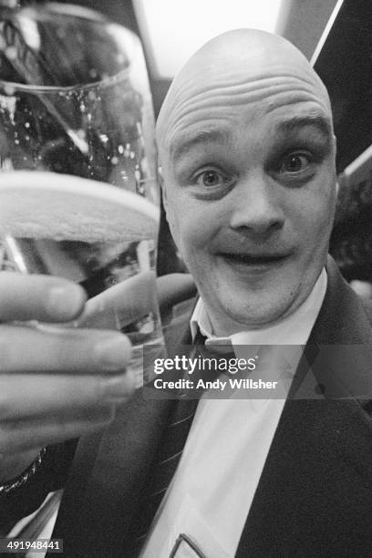 English comedian Al Murray in character as his stage persona, The Pub Landlord, circa 2000.