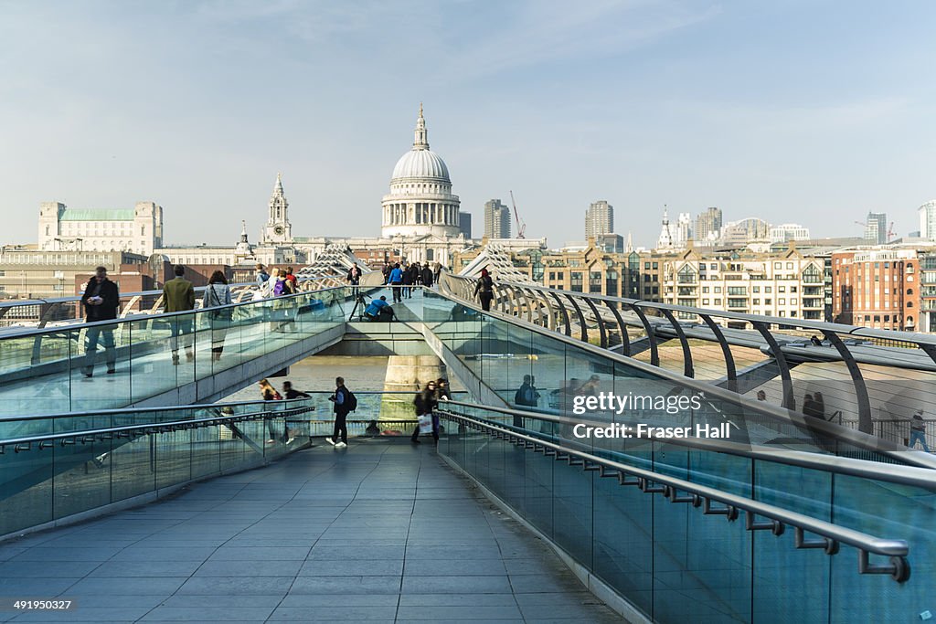 Millennium Bridge and St. Paul's Cathedral, London