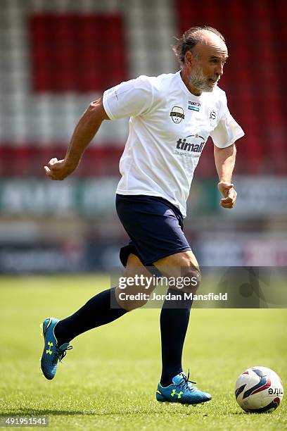 Ricky Villa of 'Super Spurs' during the Football30 Elite Legends Tournament at Brisbane Road on May 18, 2014 in London, England.