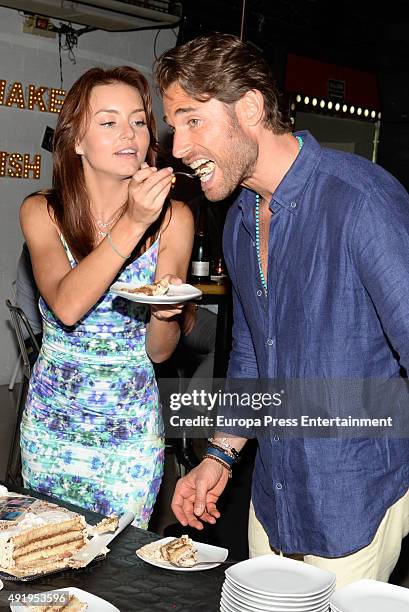 Sebastian Rulli and Angelique Boyer attend the 1st anniversary of his restaurant '11&11 Restobar' on September 11, 2015 in Estepona, Spain.