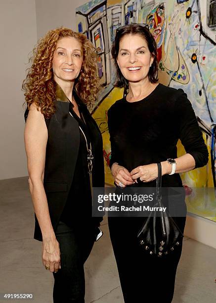 Dora Kadisha and Sela Ward attend "Immovable Thoughts" by Artist Alexander Yulish With Media Partner Interview Magazine at Ace Gallery on October 8,...