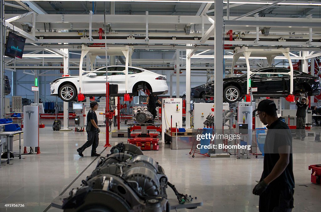 Assembly Of Tesla Model S Electric Automobiles  At  A Tesla Motors Inc. Factory