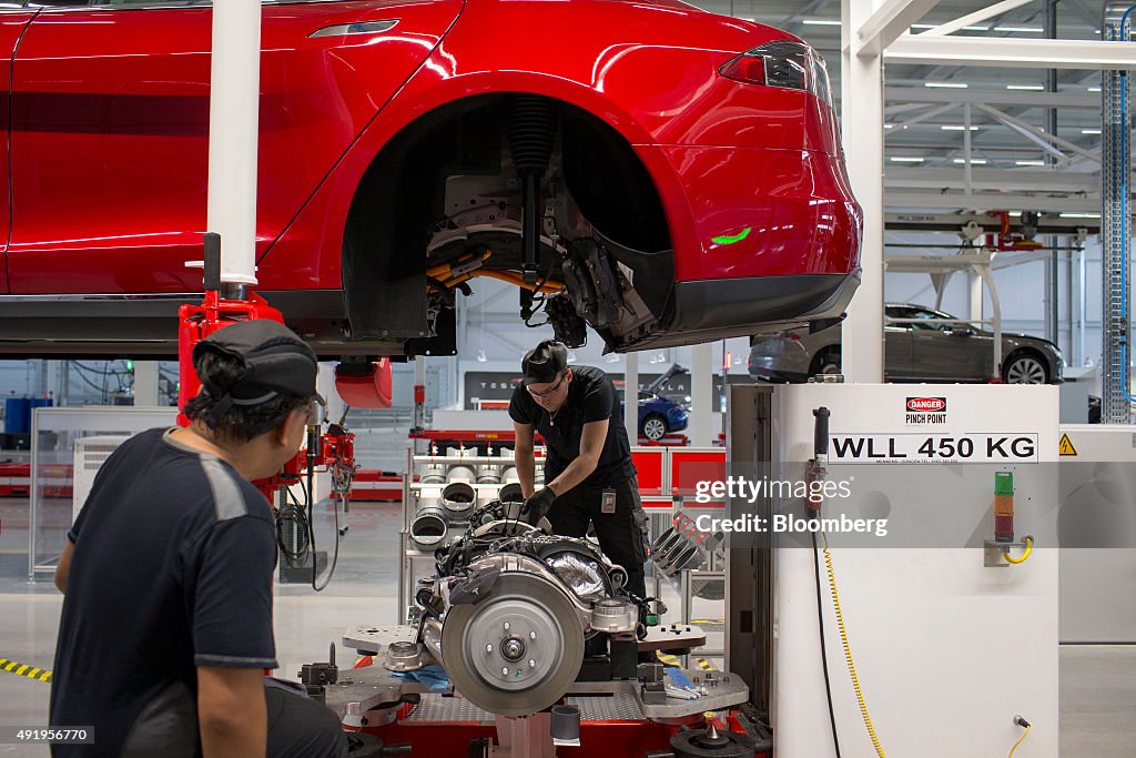 Assembly Of Tesla Model S Electric Automobiles At A Tesla Motors Inc. Factory