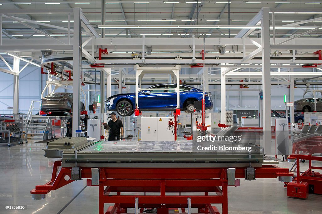 Assembly Of Tesla Model S Electric Automobiles  At  A Tesla Motors Inc. Factory
